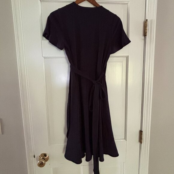 Ann Taylor Navy Wrap Dress with Ruffle Detail - Like New - 8P - Picture 2 of 3